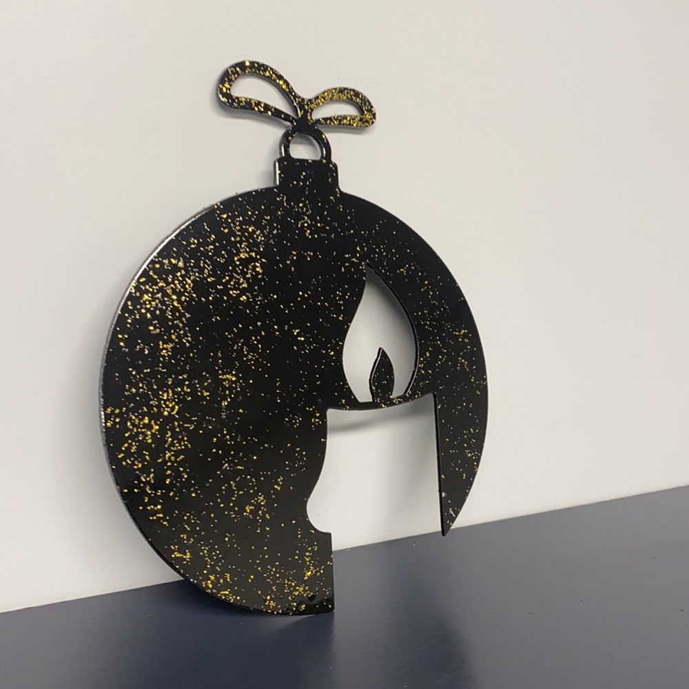 Candle black and gold Christmas holiday decor decorations pour Noël noir et or